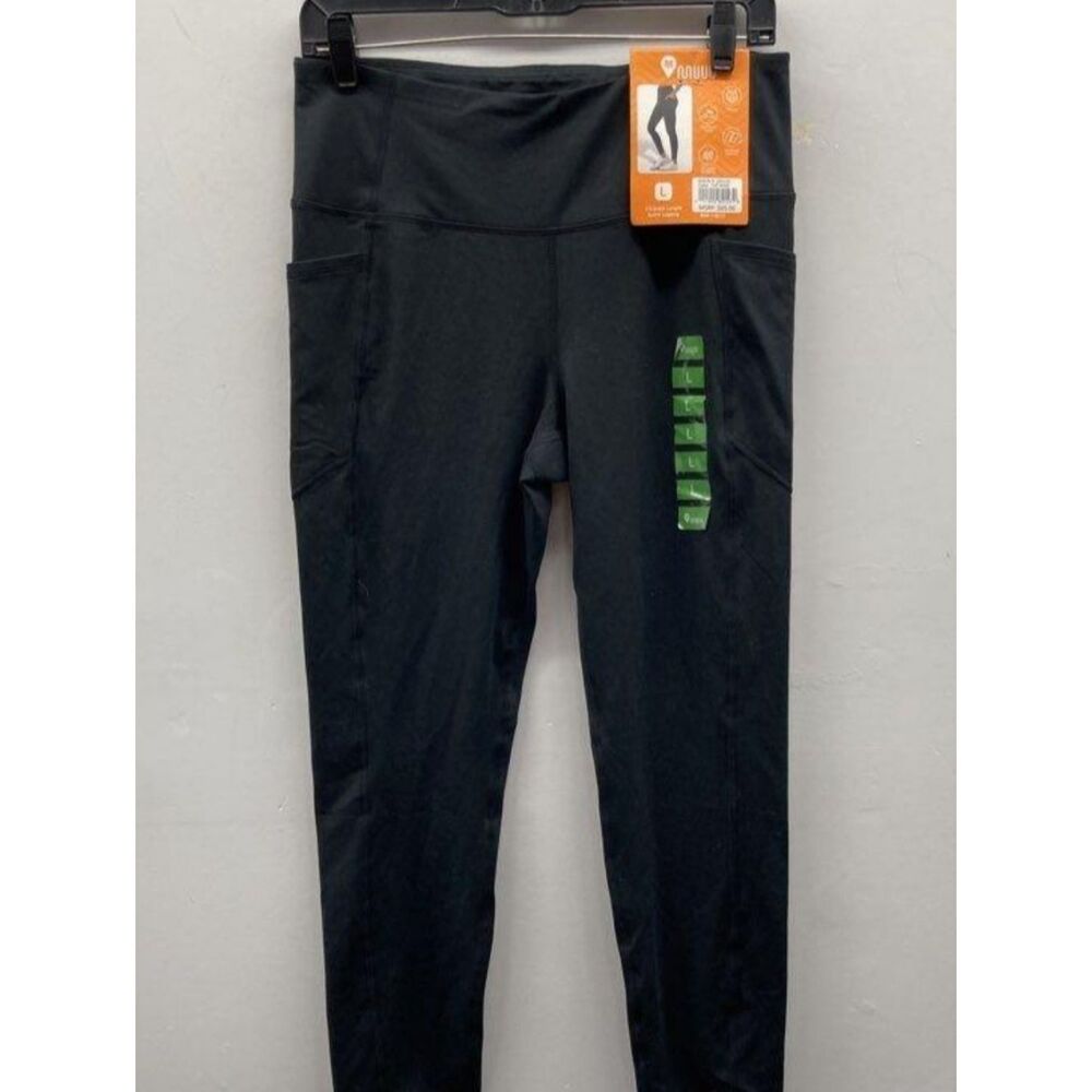 NWT MUUV Black Active Leggings with Side Pockets LARGE